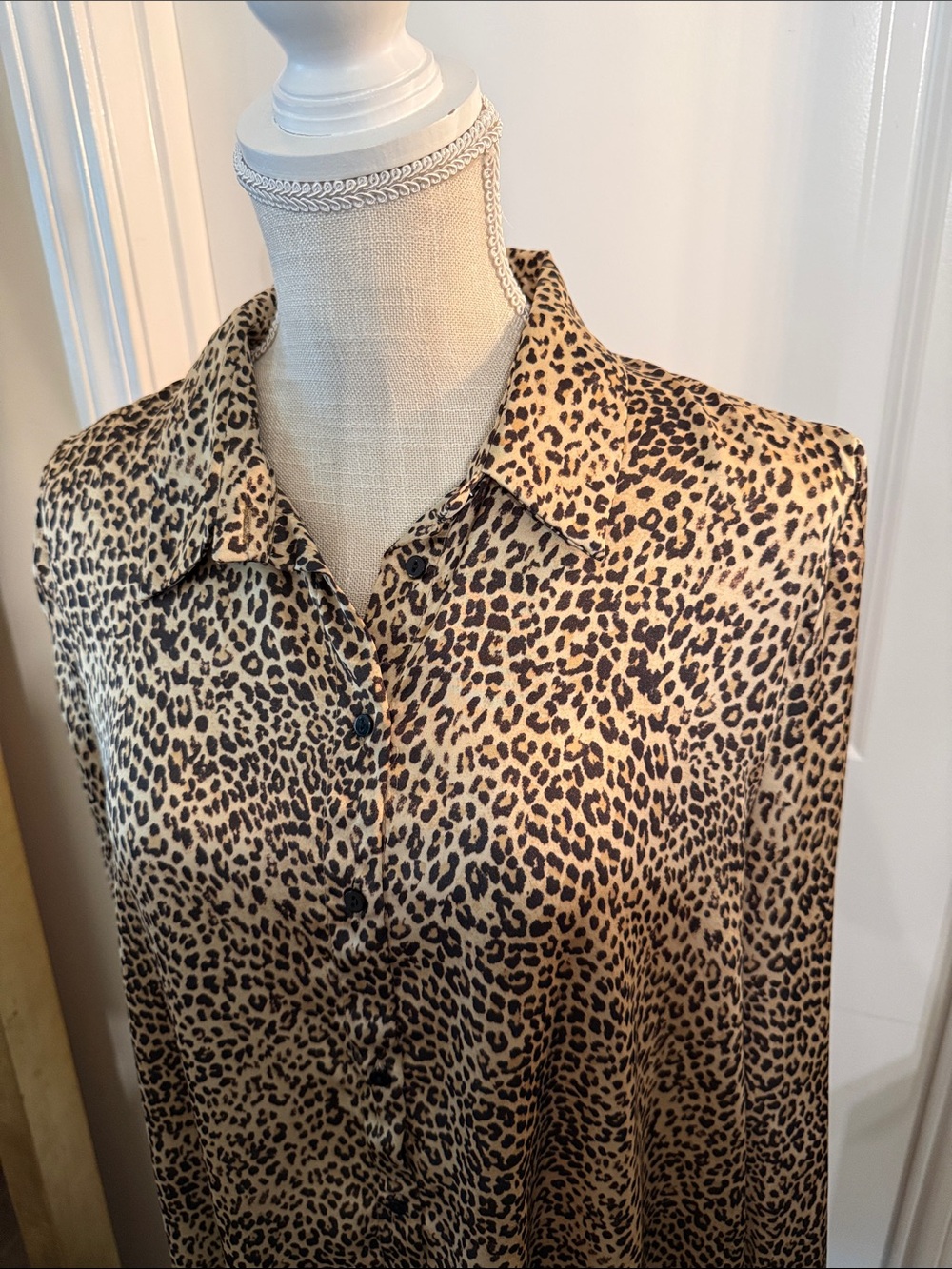 Zara TRF Leopard Print Shirt - Tan & Black